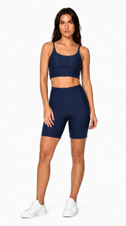 Conjunto Fitness Top Cali feat Bermuda Hidra – Azul Marinho
