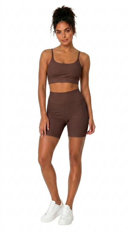 Conjunto Fitness Top Cali feat Bermuda Hidra – Marrom