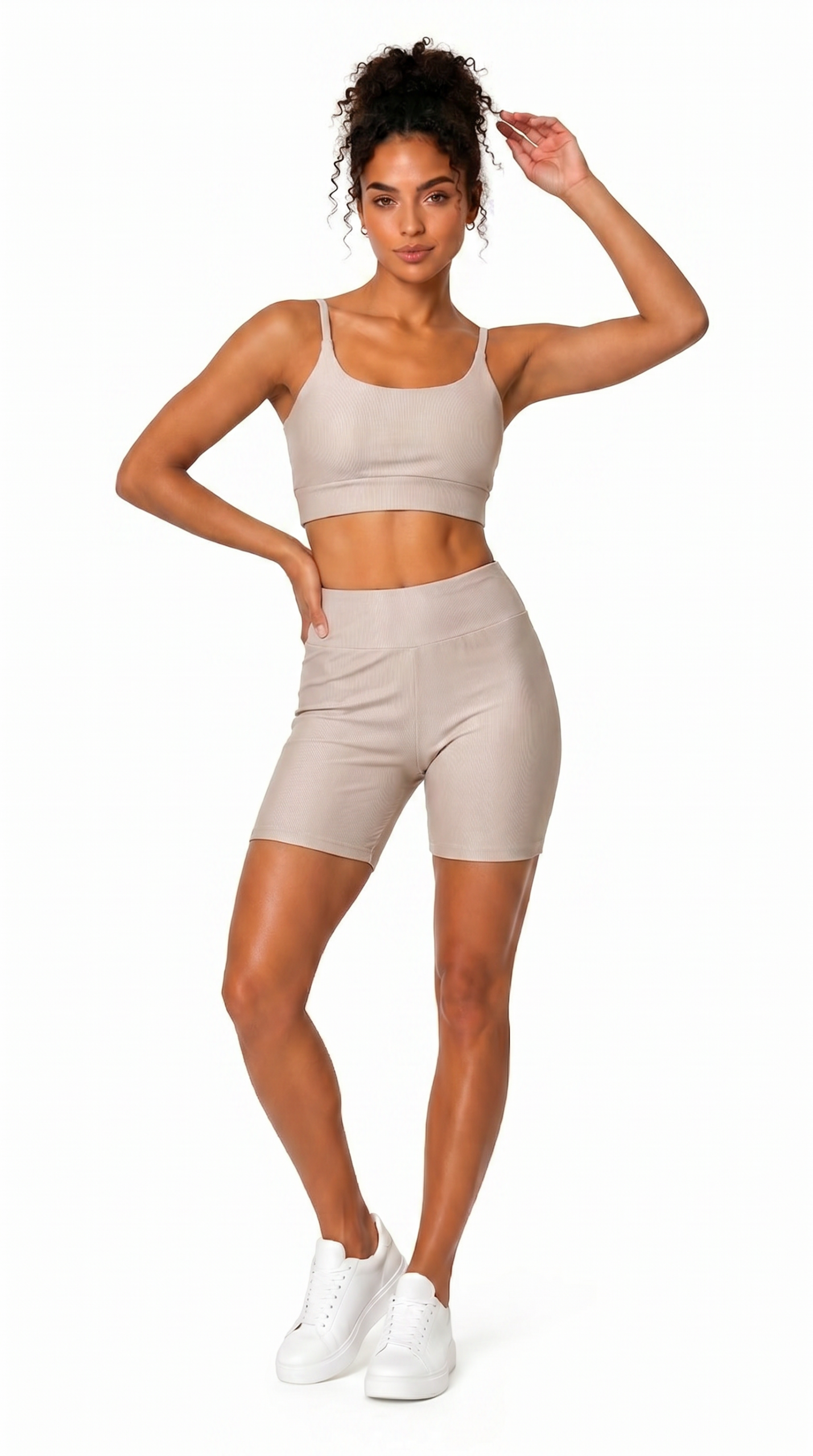 Conjunto Fitness Top Cali feat Bermuda Dunas – Nude